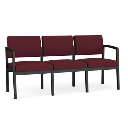 Lesro Wine/Mulberry (Red) Seat, 3 Seat Sofa, 64.5 W 24.5 L 32 H, Open House Solid Color Fabric Seat LS3101